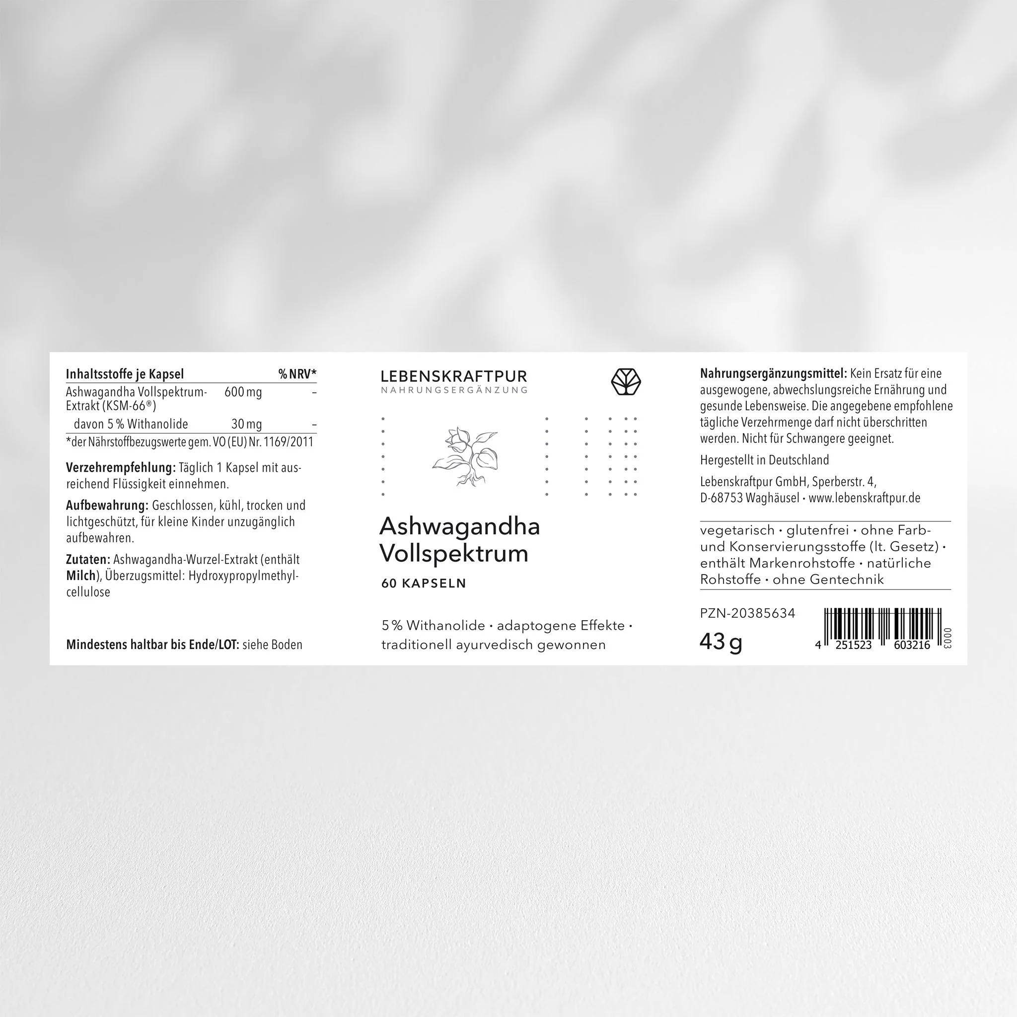 Ashwagandha Vollspektrum-Extrakt Kapseln - Image 2