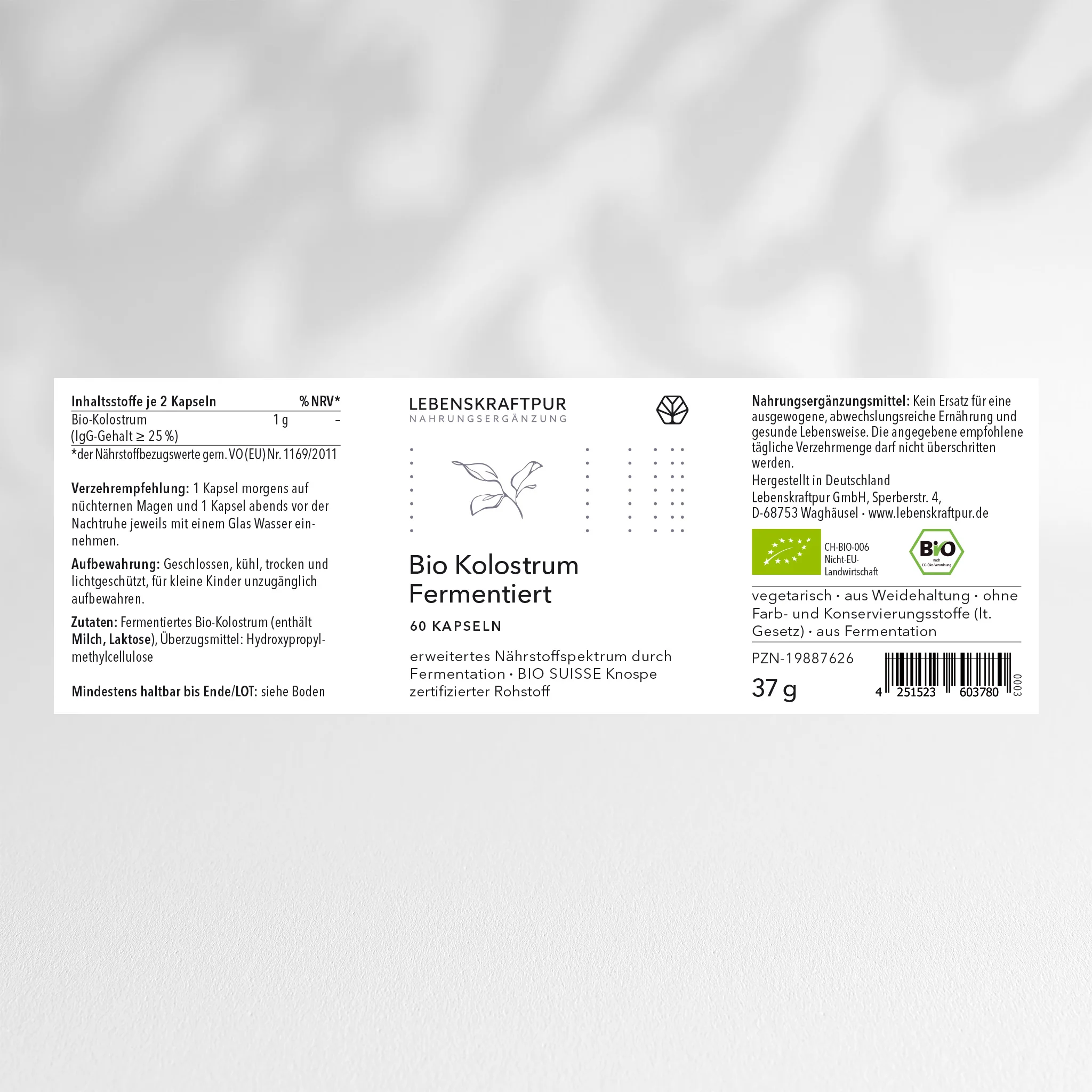 Bio Kolostrum Fermentiert Kapseln - Image 2