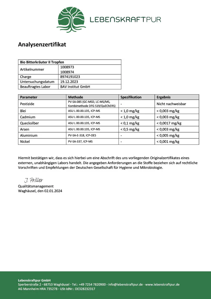 Bio Bitterkräuter II Tropfen - Image 3