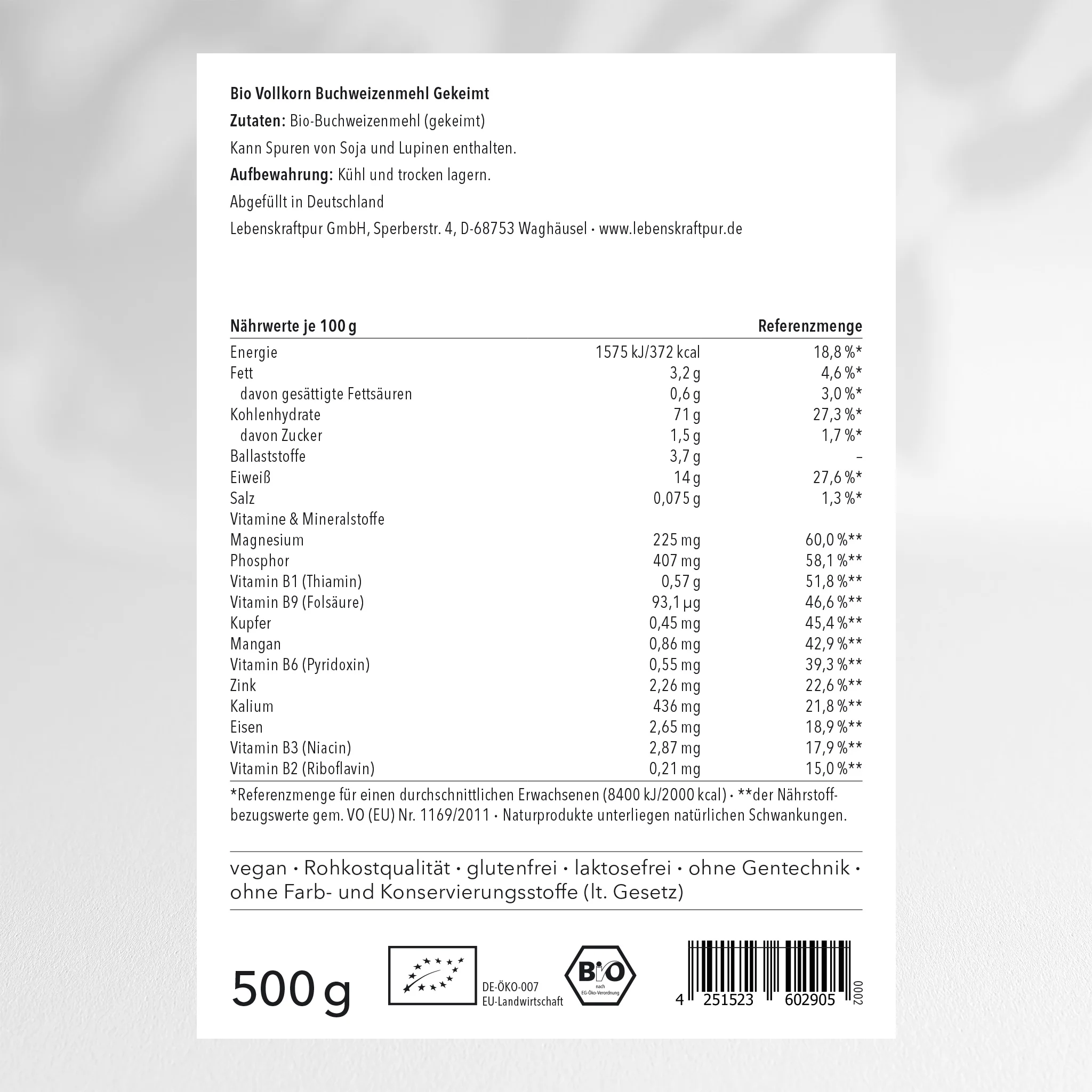 Bio Vollkorn Buchweizenmehl Gekeimt - Image 2