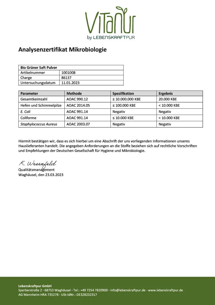 Bio Grüner Saft Pulver - Image 4