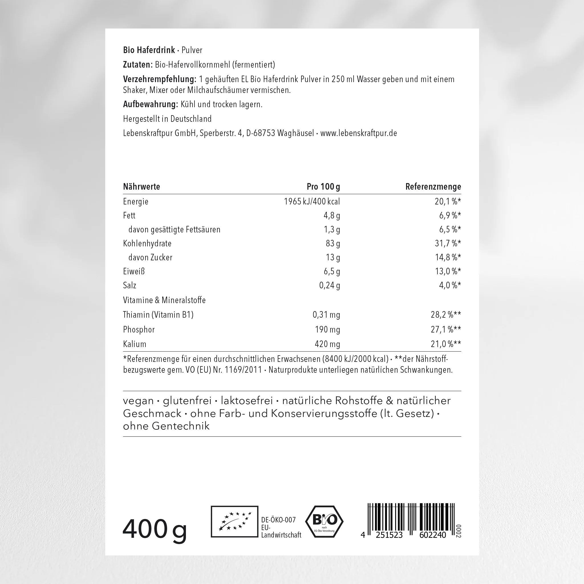 Bio Haferdrink Pulver - Image 2