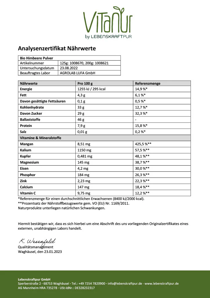 Bio Himbeere Pulver - Image 5