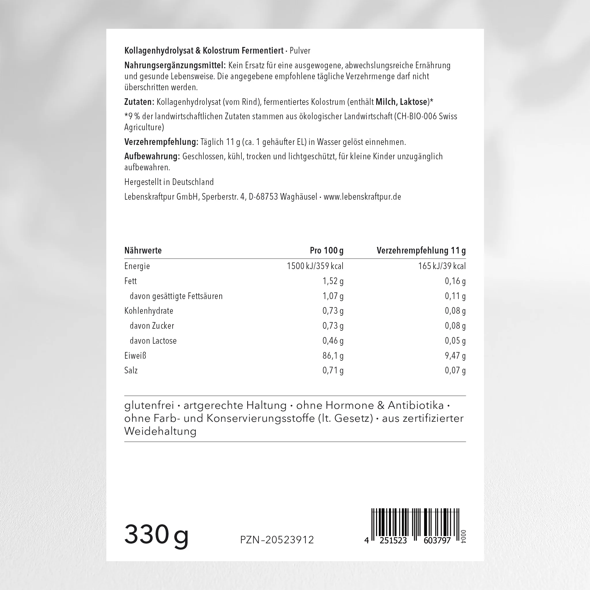 Kollagenhydrolysat & Kolostrum Fermentiert Pulver - Image 2