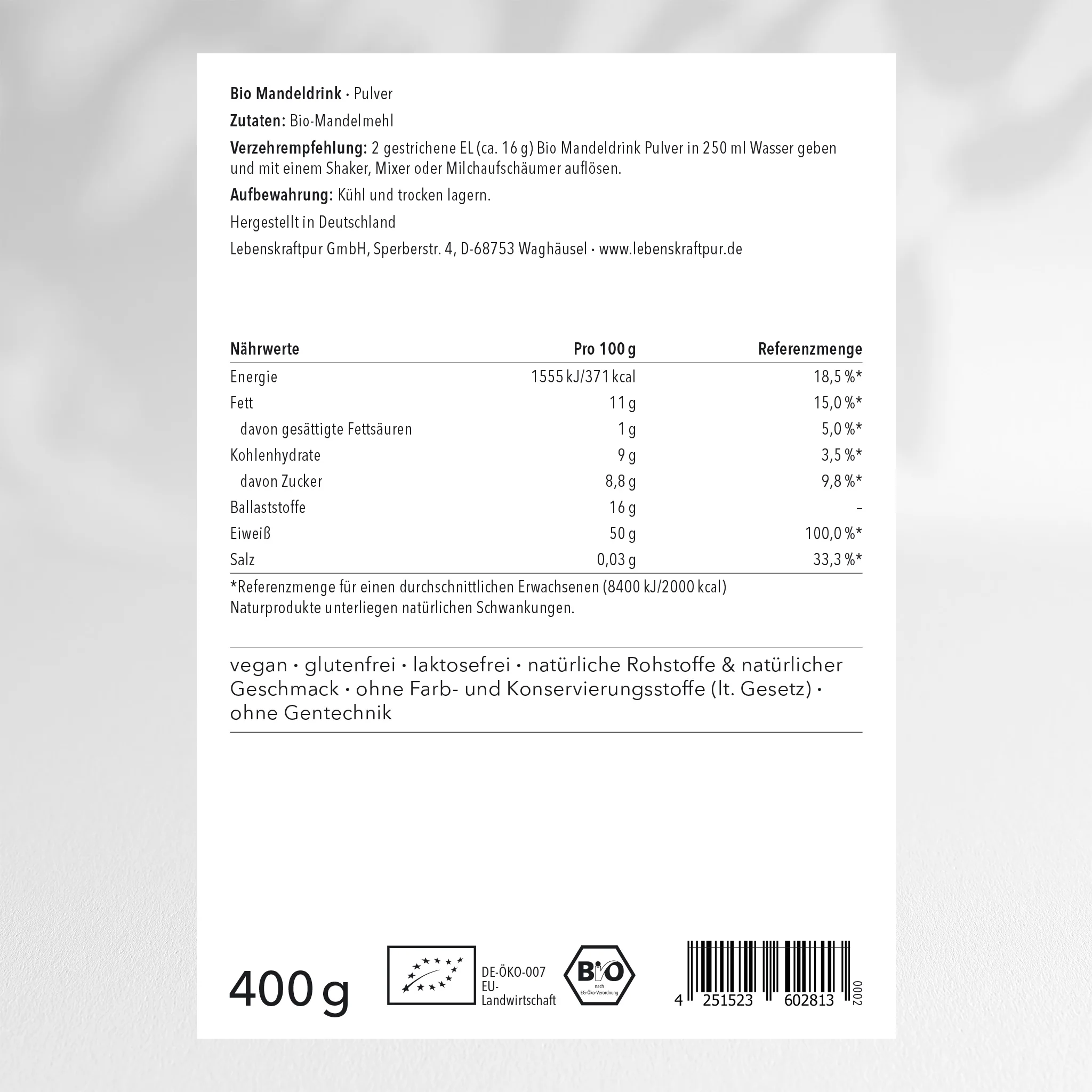 Bio Mandeldrink Pulver - Image 2