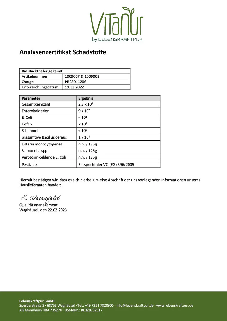 Bio Nackthafer Gekeimt - Image 2