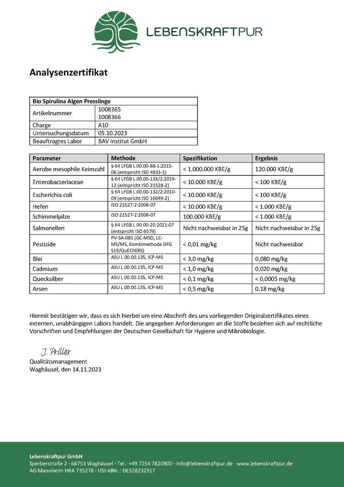 Bio Spirulina Algen Presslinge - Image 3