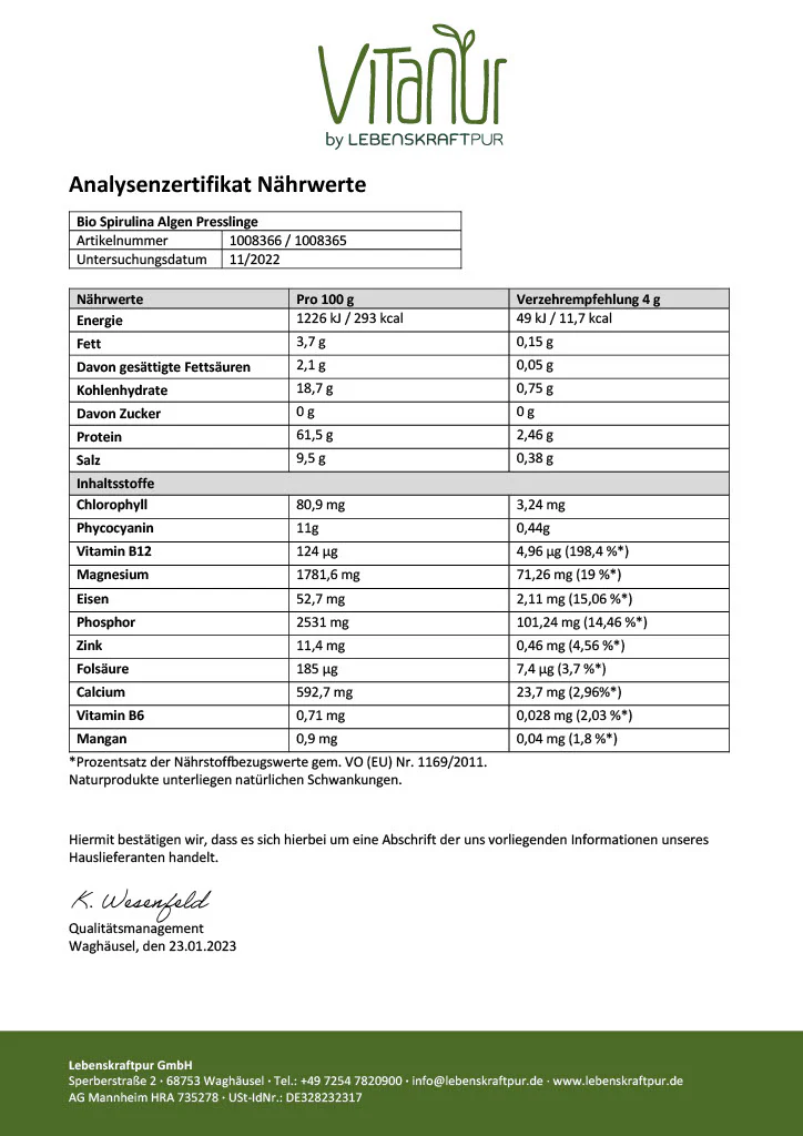 Bio Spirulina Algen Presslinge - Image 9