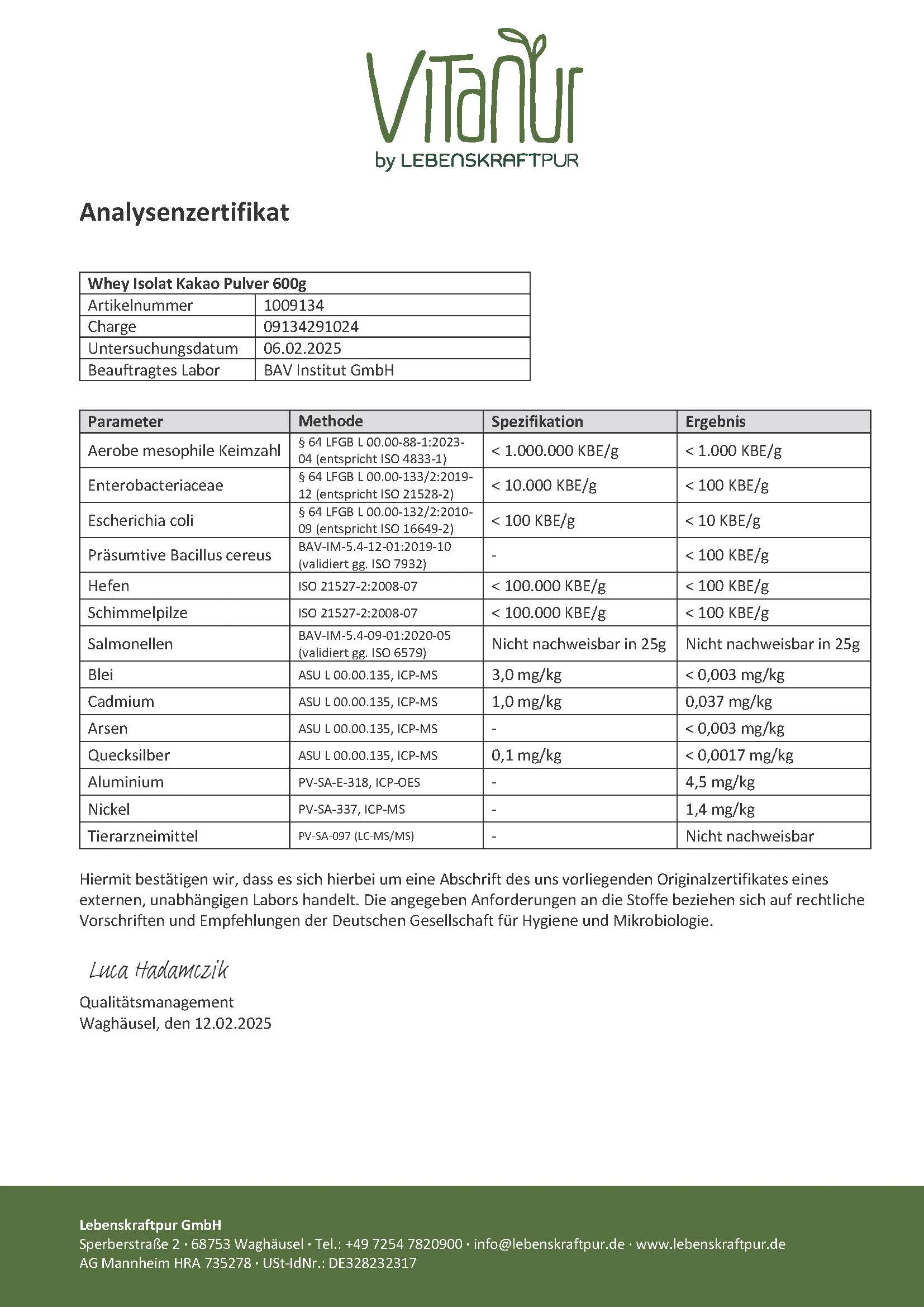 Whey Isolat Kakao Pulver - Image 5